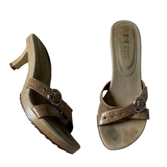 Vintage Y2K Emergency Exit Strappy Heels Sandals - Picture 1 of 5
